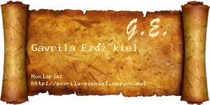 Gavrila Ezékiel névjegykártya